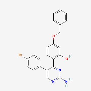 molecular formula C23H18BrN3O2 B12205187 2-[2-Amino-5-(4-bromophenyl)pyrimidin-4-yl]-5-(benzyloxy)phenol 