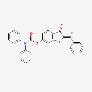 (2Z)-2-benzylidene-3-oxo-2,3-dihydro-1-benzofuran-6-yl diphenylcarbamate