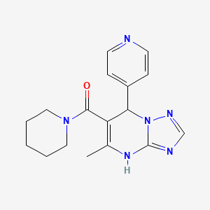 molecular formula C17H20N6O B12205205 [5-Methyl-7-(pyridin-4-yl)-3,7-dihydro[1,2,4]triazolo[1,5-a]pyrimidin-6-yl](piperidin-1-yl)methanone 