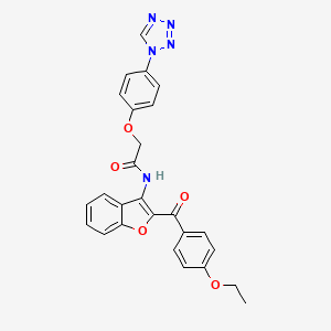 molecular formula C26H21N5O5 B12205208 N-{2-[(4-ethoxyphenyl)carbonyl]-1-benzofuran-3-yl}-2-[4-(1H-tetrazol-1-yl)phenoxy]acetamide 