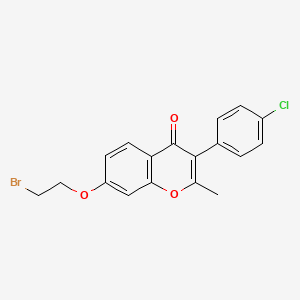 molecular formula C18H14BrClO3 B12205246 7-(2-Bromoethoxy)-3-(4-chlorophenyl)-2-methylchromen-4-one 