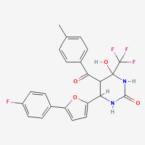 6-[5-(4-fluorophenyl)furan-2-yl]-4-hydroxy-5-[(4-methylphenyl)carbonyl]-4-(trifluoromethyl)tetrahydropyrimidin-2(1H)-one