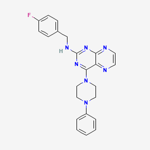 molecular formula C23H22FN7 B12205273 [(4-Fluorophenyl)methyl][4-(4-phenylpiperazinyl)pteridin-2-yl]amine 