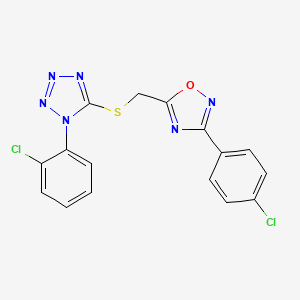 1-(2-chlorophenyl)-5-({[3-(4-chlorophenyl)-1,2,4-oxadiazol-5-yl]methyl}sulfanyl)-1H-tetrazole