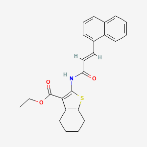 molecular formula C24H23NO3S B12205294 ethyl 2-{[(2E)-3-(naphthalen-1-yl)prop-2-enoyl]amino}-4,5,6,7-tetrahydro-1-benzothiophene-3-carboxylate 