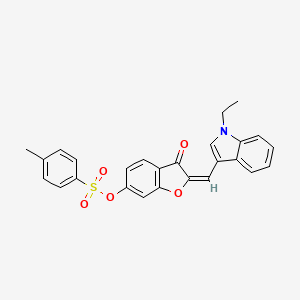 molecular formula C26H21NO5S B12205342 (2E)-2-[(1-ethyl-1H-indol-3-yl)methylidene]-3-oxo-2,3-dihydro-1-benzofuran-6-yl 4-methylbenzenesulfonate 