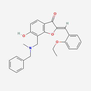 molecular formula C26H25NO4 B12205361 (2Z)-7-{[benzyl(methyl)amino]methyl}-2-(2-ethoxybenzylidene)-6-hydroxy-1-benzofuran-3(2H)-one 