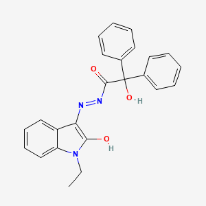 molecular formula C24H21N3O3 B12205367 N'-(1-ethyl-2-oxo-2,3-dihydro-1H-indol-3-ylidene)-2-hydroxy-2,2-diphenylacetohydrazide 