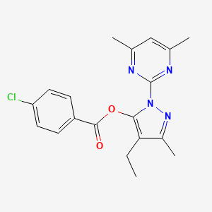 1-(4,6-dimethylpyrimidin-2-yl)-4-ethyl-3-methyl-1H-pyrazol-5-yl 4-chlorobenzoate