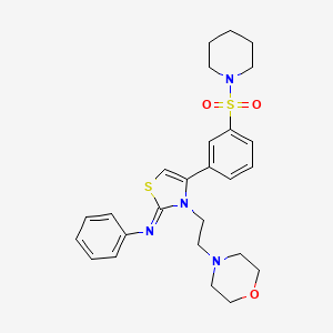 N-[(2Z)-3-[2-(morpholin-4-yl)ethyl]-4-[3-(piperidin-1-ylsulfonyl)phenyl]-1,3-thiazol-2(3H)-ylidene]aniline