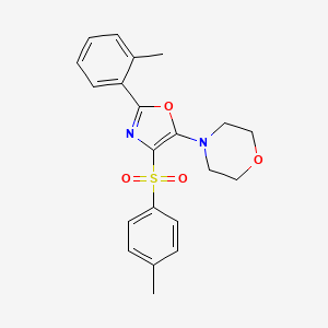 molecular formula C21H22N2O4S B12205408 Morpholine, 4-[2-(2-methylphenyl)-4-[(4-methylphenyl)sulfonyl]-5-oxazolyl]- CAS No. 625078-85-5