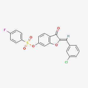 molecular formula C21H12ClFO5S B12205412 (2Z)-2-(3-chlorobenzylidene)-3-oxo-2,3-dihydro-1-benzofuran-6-yl 4-fluorobenzenesulfonate 