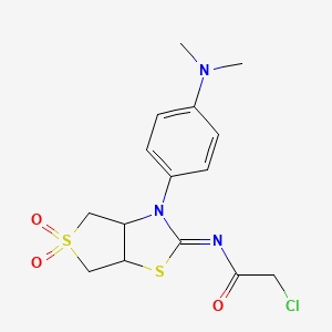 molecular formula C15H18ClN3O3S2 B12205417 2-chloro-N-[(2Z)-3-[4-(dimethylamino)phenyl]-5,5-dioxidotetrahydrothieno[3,4-d][1,3]thiazol-2(3H)-ylidene]acetamide 