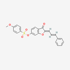 (2Z)-3-oxo-2-[(2E)-3-phenylprop-2-en-1-ylidene]-2,3-dihydro-1-benzofuran-6-yl 4-methoxybenzenesulfonate