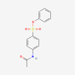 molecular formula C14H13NO4S B12205437 Benzenesulfonic acid, 4-(acetylamino)-, phenyl ester CAS No. 43001-55-4