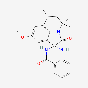 molecular formula C22H21N3O3 B12205442 8-methoxy-4,4,6-trimethyl-1'H,4H-spiro[pyrrolo[3,2,1-ij]quinoline-1,2'-quinazoline]-2,4'(3'H)-dione 