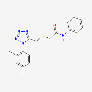 molecular formula C18H19N5OS B12205453 2-({[1-(2,4-dimethylphenyl)-1H-tetrazol-5-yl]methyl}sulfanyl)-N-phenylacetamide 