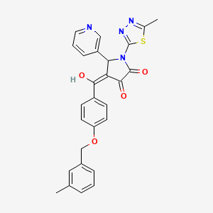 (4E)-4-(hydroxy{4-[(3-methylbenzyl)oxy]phenyl}methylidene)-1-(5-methyl-1,3,4-thiadiazol-2-yl)-5-(pyridin-3-yl)pyrrolidine-2,3-dione