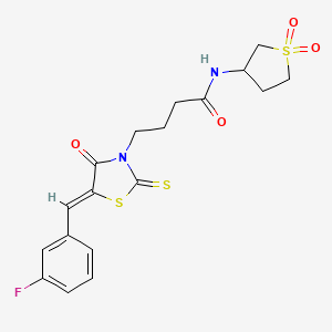 N-(1,1-dioxidotetrahydrothiophen-3-yl)-4-[(5Z)-5-(3-fluorobenzylidene)-4-oxo-2-thioxo-1,3-thiazolidin-3-yl]butanamide