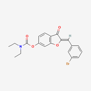 molecular formula C20H18BrNO4 B12205529 (2Z)-2-(3-bromobenzylidene)-3-oxo-2,3-dihydro-1-benzofuran-6-yl diethylcarbamate 