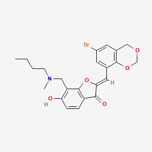 (2Z)-2-[(6-bromo-4H-1,3-benzodioxin-8-yl)methylidene]-7-{[butyl(methyl)amino]methyl}-6-hydroxy-1-benzofuran-3(2H)-one