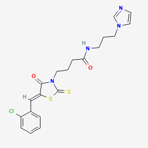 4-[(5Z)-5-(2-chlorobenzylidene)-4-oxo-2-thioxo-1,3-thiazolidin-3-yl]-N-[3-(1H-imidazol-1-yl)propyl]butanamide