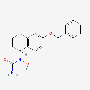 molecular formula C18H20N2O3 B1220557 N-Hydroxy-N-(1,2,3,4-tetrahydro-6-(phenylmethoxy)-1-naphthalenyl)urea CAS No. 139148-95-1