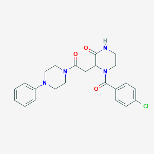 4-[(4-Chlorophenyl)carbonyl]-3-[2-oxo-2-(4-phenylpiperazin-1-yl)ethyl]piperazin-2-one