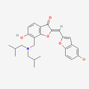 (2Z)-7-{[bis(2-methylpropyl)amino]methyl}-2-[(5-bromo-1-benzofuran-2-yl)methylidene]-6-hydroxy-1-benzofuran-3(2H)-one