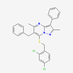 6-Benzyl-7-[(2,4-dichlorobenzyl)sulfanyl]-2,5-dimethyl-3-phenylpyrazolo[1,5-a]pyrimidine