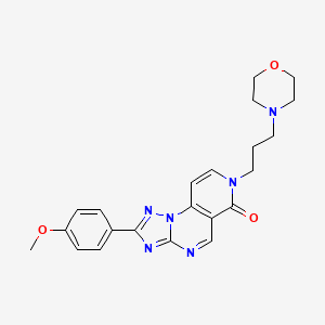 molecular formula C22H24N6O3 B12205630 2-(4-methoxyphenyl)-7-[3-(morpholin-4-yl)propyl]pyrido[3,4-e][1,2,4]triazolo[1,5-a]pyrimidin-6(7H)-one 