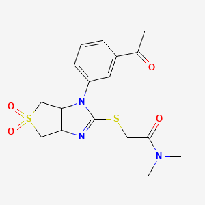 2-{[1-(3-acetylphenyl)-5,5-dioxido-3a,4,6,6a-tetrahydro-1H-thieno[3,4-d]imidazol-2-yl]sulfanyl}-N,N-dimethylacetamide