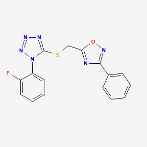 1-(2-fluorophenyl)-5-{[(3-phenyl-1,2,4-oxadiazol-5-yl)methyl]sulfanyl}-1H-tetrazole