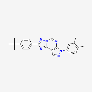 molecular formula C24H24N6 B12205660 2-(4-tert-butylphenyl)-7-(3,4-dimethylphenyl)-7H-pyrazolo[4,3-e][1,2,4]triazolo[1,5-c]pyrimidine 