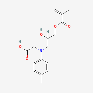 molecular formula C16H21NO5 B1220567 N-[2-Hydroxy-3-[(2-methyl-1-oxoallyl)oxy]propyl]-N-(4-methylphenyl)glycine CAS No. 83418-59-1