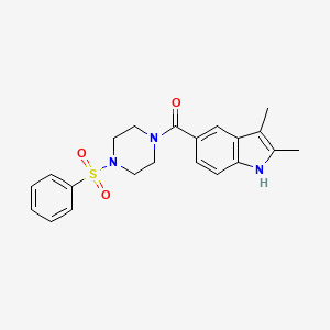 5-[4-(benzenesulfonyl)piperazine-1-carbonyl]-2,3-dimethyl-1H-indole