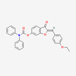 (2Z)-2-(4-ethoxybenzylidene)-3-oxo-2,3-dihydro-1-benzofuran-6-yl diphenylcarbamate