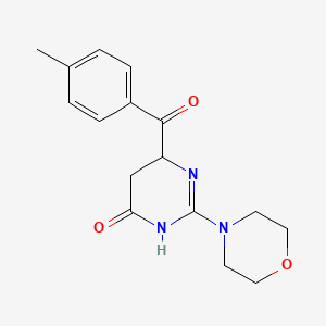 molecular formula C16H19N3O3 B12205724 6-[(4-Methylphenyl)carbonyl]-2-morpholin-4-yl-1,5,6-trihydropyrimidin-4-one 