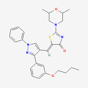 molecular formula C29H32N4O3S B12205729 (5Z)-5-{[3-(3-butoxyphenyl)-1-phenyl-1H-pyrazol-4-yl]methylidene}-2-(2,6-dimethylmorpholin-4-yl)-1,3-thiazol-4(5H)-one 