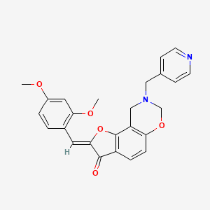 (2Z)-2-(2,4-dimethoxybenzylidene)-8-(pyridin-4-ylmethyl)-8,9-dihydro-7H-furo[2,3-f][1,3]benzoxazin-3(2H)-one