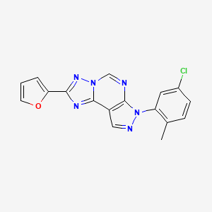 2-[3-(5-Chloro-2-methylphenyl)-6-hydropyrazolo[5,4-d]1,2,4-triazolo[1,5-e]pyri midin-8-yl]furan