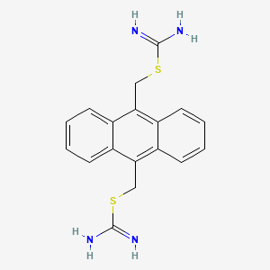 molecular formula C18H18N4S2 B1220575 Carbamimidothioic acid, 9,10-anthracenediylbis(methylene) ester CAS No. 2962-75-6