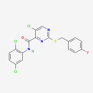 5-chloro-N-(2,5-dichlorophenyl)-2-[(4-fluorobenzyl)sulfanyl]pyrimidine-4-carboxamide