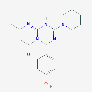 4-(4-hydroxyphenyl)-8-methyl-2-(piperidin-1-yl)-1,4-dihydro-6H-pyrimido[1,2-a][1,3,5]triazin-6-one