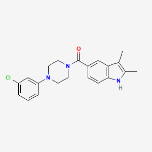 molecular formula C21H22ClN3O B12205785 [4-(3-chlorophenyl)piperazin-1-yl](2,3-dimethyl-1H-indol-5-yl)methanone 