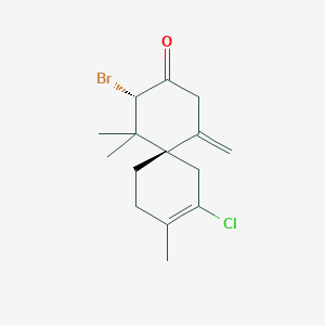 molecular formula C15H20BrClO B1220579 2-Bromo-8-chloro-1,1,9-trimethyl-5-methylidenespiro[5.5]undec-8-en-3-one 