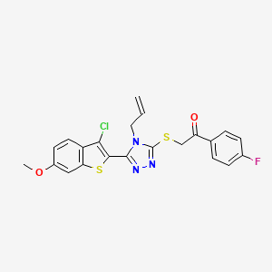 2-{[5-(3-chloro-6-methoxy-1-benzothiophen-2-yl)-4-(prop-2-en-1-yl)-4H-1,2,4-triazol-3-yl]sulfanyl}-1-(4-fluorophenyl)ethanone