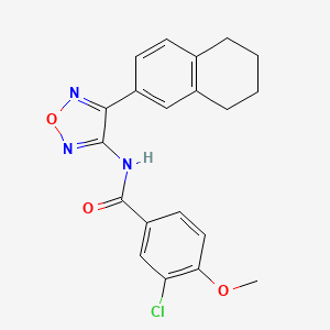 molecular formula C20H18ClN3O3 B12205835 3-chloro-4-methoxy-N-[4-(5,6,7,8-tetrahydronaphthalen-2-yl)-1,2,5-oxadiazol-3-yl]benzamide 