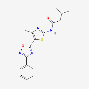 molecular formula C17H18N4O2S B12205871 3-methyl-N-[(2Z)-4-methyl-5-(3-phenyl-1,2,4-oxadiazol-5-yl)-1,3-thiazol-2(3H)-ylidene]butanamide 