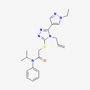 molecular formula C21H26N6OS B12205879 Acetamide, 2-[[5-(1-ethyl-1H-pyrazol-4-yl)-4-(2-propen-1-yl)-4H-1,2,4-triazol-3-yl]thio]-N-(1-methylethyl)-N-phenyl- CAS No. 1134723-33-3